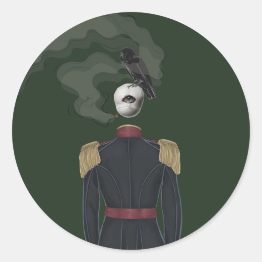 donkere kunst collage kunst met achtergrond ronde sticker (Voorkant)