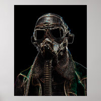 Donkere Kunst WWII Piloot poster van J.W. Fatherre