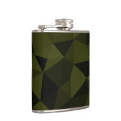 Donkere legergroene zwarte geometrische maaspatron heupfles (Rechts)