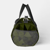 Donkere legergroene zwarte geometrische maaspatron plunjezak (Rechts)