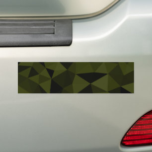 Donkere legergroene zwarte geometrische mesh-patro bumpersticker