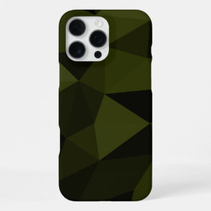 Donkere legergroene zwarte geometrische mesh-patro iPhone 16 pro max hoesje