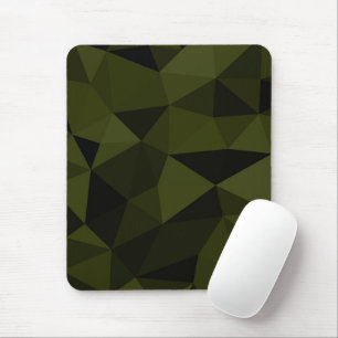 Donkere legergroene zwarte geometrische mesh-patro muismat