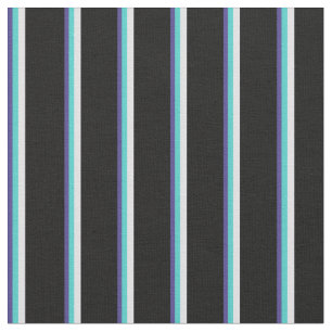 Donkere leistblauw, Turquoise, lavender en zwart Stof