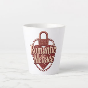 Donkere liefdescitaat met kettingen en hart latte mok