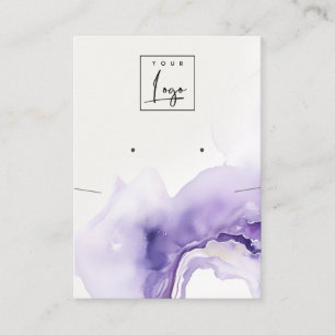 Donkere Lila Aquarel Agaten Hanger Oorbel Logo Visitekaartje
