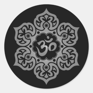 Donkere Lotus Flower Om Ronde Sticker