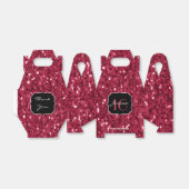 Donkere magenta roze faux glitter sparkles Sweet 1 Bedankdoosjes (Uitgevouwen)