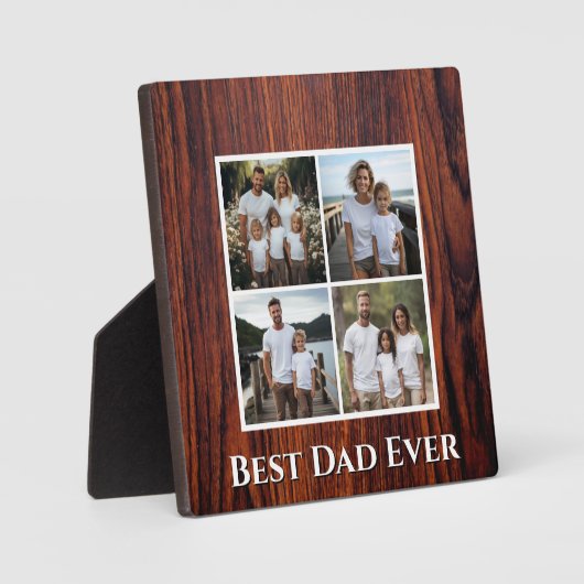 Donkere Mahonie donkere houtnerf Papa foto sjabloo Fotoplaat (Voorkant)