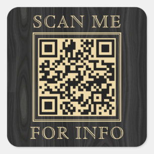 Donkere Mannelijke Zwarte Gouden Zakelijke QR-code Vierkante Sticker