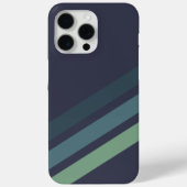 Donkere marine en groene diagonale strepen Case-Mate iPhone case (Achterkant)