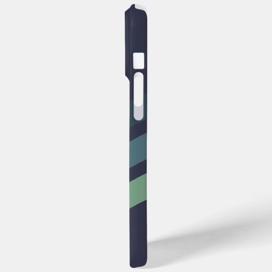 Donkere marine en groene diagonale strepen Case-Mate iPhone case (Achterkant / Links)