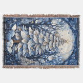 Donkere marine moderne kerstboom winter deken (Voorkant)