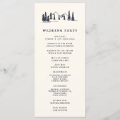 Donkere marine | Mountain Sketch Wedding Ceremony Programma (Achterkant)