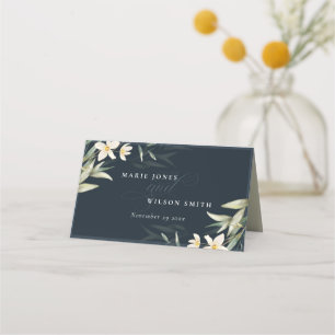 Donkere marineslein, wit groen, Floral Bunch Weddi