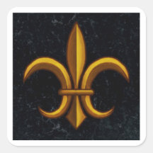 Donkere Marmeren Fleur De Lis Vierkante Stickers