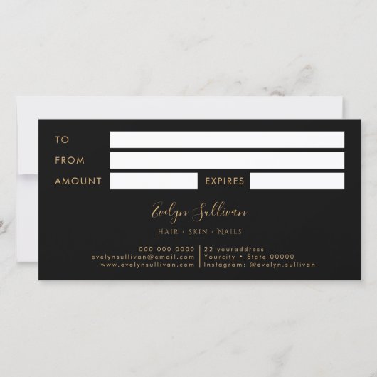 Donkere mauve en gouden agaat cadeaubon (Achterkant)