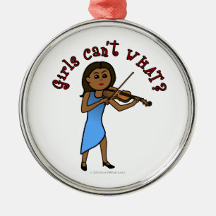 Donkere meisjes die Violin spelen Metalen Ornament