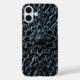 Donkere metalen mandala iPhone 16 plus hoesje