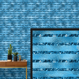 Donkere middenblauwe water glanzende look, horizon behang