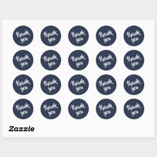 Donkere Middennacht Blau Dank U Klassieke Ronde St Sticker