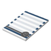 Donkere Midnight Blue Stripes; Retro Chalkboard Notitieblok (Gedraaid)