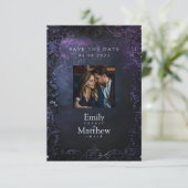 Donkere Midnight Gothic Elegance bruiloft Save The Date (Staand voorkant)