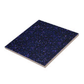 Donkere Midnight Indigo Blue Glitter Tegeltje (Zijkant)