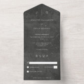 Donkere, minimale, moderne, geen avondeten all in one uitnodiging (Binnen)