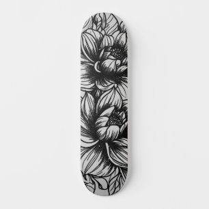 Donkere monochromatische Street Art Geïnspireerd B Skateboard