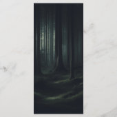 Donkere Moody Bos Bomen bij Twilight Bruiloft Menu (Achterkant)