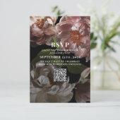 Donkere Moody Pink Wedding QR-code Gelieve RSVP te (Staand voorkant)