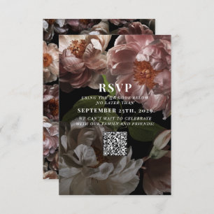 Donkere Moody Pink Wedding QR-code Gelieve RSVP te