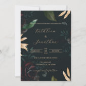 Donkere Moody Wedding Invitation Black Wedding Inv Kaart (Voorkant)