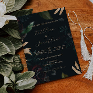 Donkere Moody Wedding Invitation Black Wedding Inv Kaart