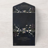 Donkere Moody Wildbloemen Romantische Sprookjesach All In One Uitnodiging (Buitenkant)