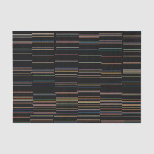 Donkere, multicolore Unieke stripes Tissuepapier (Voorkant)