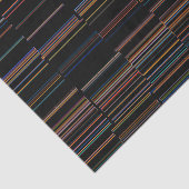 Donkere, multicolore Unieke stripes Tissuepapier (Detail)