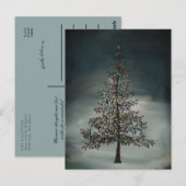 Donkere nachtelijke kerstboom bij Moody Holiday Briefkaart (Voorkant / Achterkant)