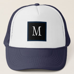 Donkere Navy Blue Custom Single Initiaal Classic Trucker Pet