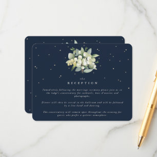 Donkere Navy Snowberry + Eucalyptus boeket recepti Informatiekaartje