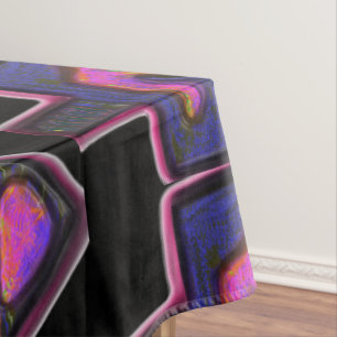 Donkere neon regenboog Hanukkah dreidel Tafelkleed