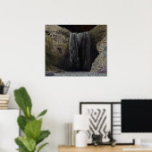 Donkere Neon Waterfall Poster (Thuiskantoor)