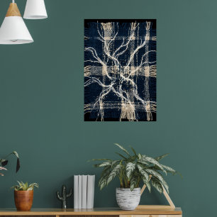 Donkere neurale takken kunstposter Wit op zwart Poster