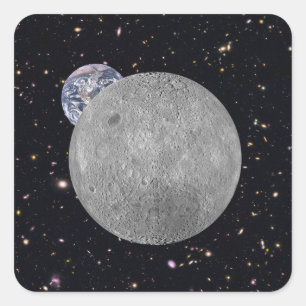 Donkere of verre zijde van de Moon Starry Sky Vierkante Sticker