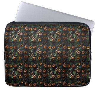Donkere Oogst van de Herfst – Pompoenen, Tarwe Zon Laptop Sleeve