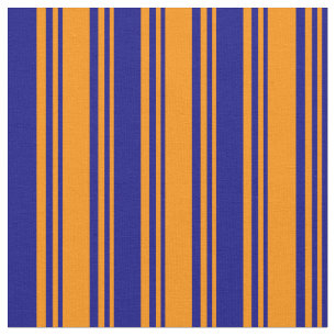 Donkere Oranje en blauwe striped patroon Stof
