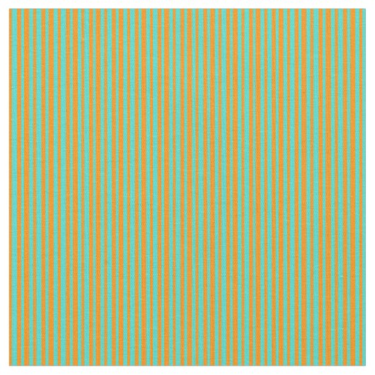 Donkere Oranje en Turquoise Lines Stof (Close Up)