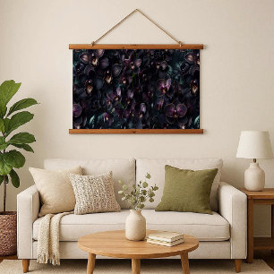 Donkere Orchidee Gotische Maximalistische Botanisc Hangend Wandkleed