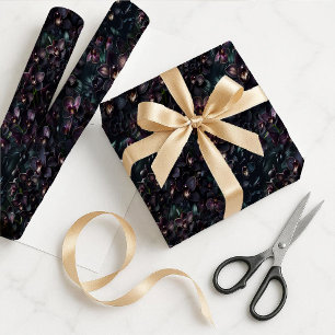 Donkere Orchidee Maximalistische Gotische Bloemen Cadeaupapier